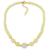 Kette, gelbton-gold, Perle kristal