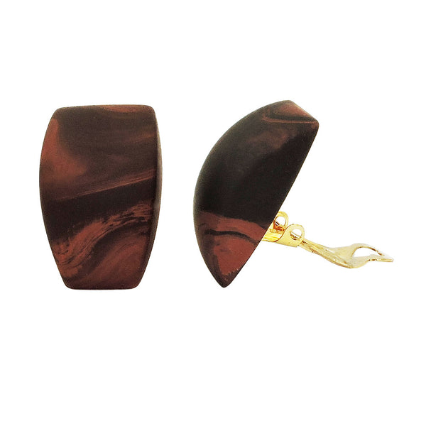 Clip, Trapez, braun-metallic marmor matt