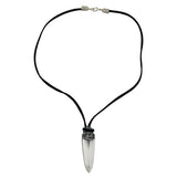 Kette 58x18mm Anhänger Kunststoff Spitze altsilberfarben Velourband schwarz 50cm