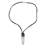 Kette 58x18mm Anhänger Kunststoff Spitze altsilberfarben Velourband schwarz 50cm