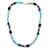 Kette, blau-grau-türkis, bicolor
