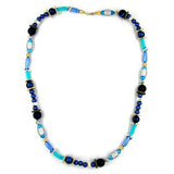 Kette, blau-grau-türkis, bicolor