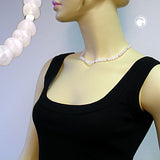 Kette, rosa Perlen unrund