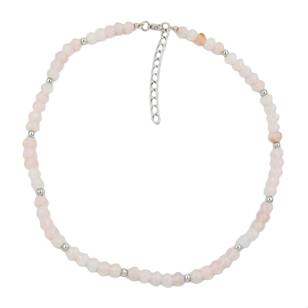 Kette, rosa Perlen unrund
