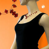 Kette, Facettenperle, rostrot, si