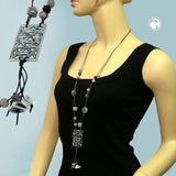Kette, Gitter chrom-glänzend, grau