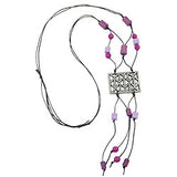 Kette, Gitter altsilber, lila-flieder