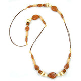 Kette, nougat-beige, Kordel braun
