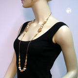 Kette, nougat-beige, Kordel braun