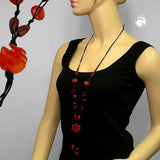 Kette, Spiralperle rot-matt