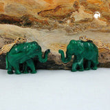 Ohrbrisur Ohrhänger Ohrringe 37x23mm goldfarben Elefant mini grün-marmoriert Kunststoffperle