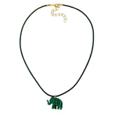 Kette, Elefant mit Kordel grünton
