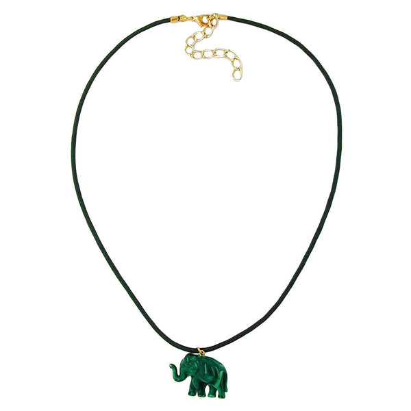 Kette, Elefant mit Kordel grünton