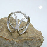 Tuchring, weiß-bronze, 3 Ringe
