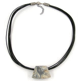 Kette, Trapez grau-beige-marmoriert