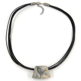 Kette, Trapez grau-beige-marmoriert