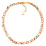 Kette, Perle 8mm, beige-marmor