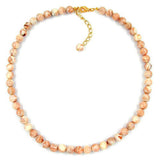 Kette, Perle 8mm, beige-marmor
