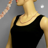 Kette, Perle 8mm, beige-marmor