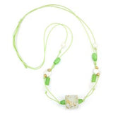 Kette, mint-weiß, Kordel mint