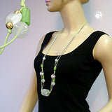 Kette, mint-weiß, Kordel mint
