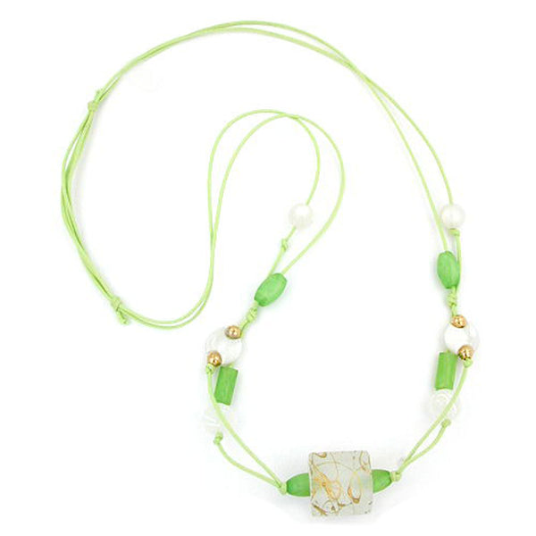 Kette, mint-weiß, Kordel mint