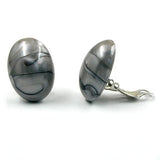 Clip, oval, 25, grau-seidig