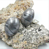 Clip, oval, 25, grau-seidig