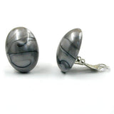 Clip, oval, 25, grau-seidig