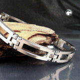Armband, massiv Edelstahl, 7 Glieder