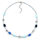 Kette, Glas blau-kristall, Draht