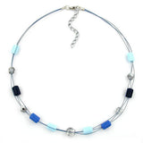 Kette, Glas blau-kristall, Draht