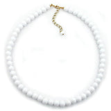 Kette, Perle 6mm, weiß glänzend