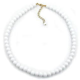 Kette, Perle 6mm, weiß glänzend