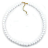 Kette, Perle 6mm, weiß glänzend