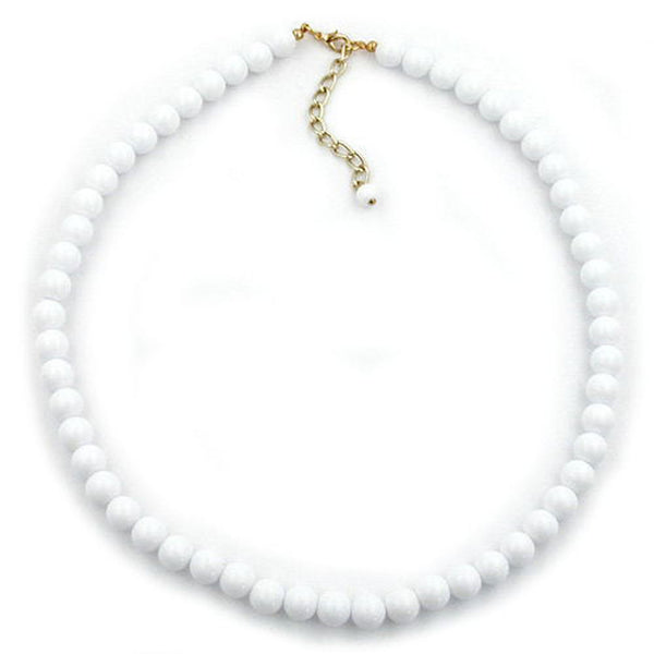 Kette, Perle 6mm, weiß glänzend