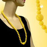 Kette, Perle 12mm gelb-glänzend