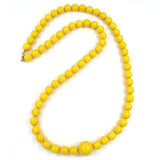 Kette, Perle 12mm gelb-glänzend