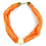 Kette, Seidenschal apricot, beige