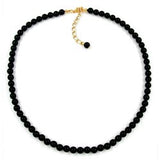 Kette, Perlen 6mm, schwarz-glanz, 40cm