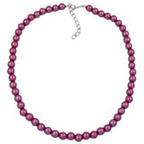 Kette, Perlen 8mm, lila-wachs