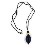 Kette, Olive blau-goldfarben marmoriert