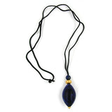 Kette, Olive blau-goldfarben marmoriert
