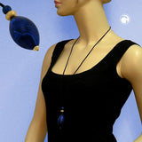 Kette, Olive blau-goldfarben marmoriert