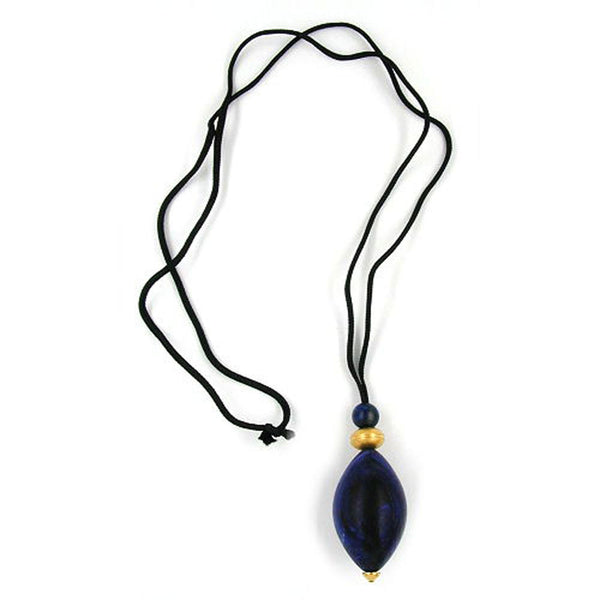 Kette, Olive blau-goldfarben marmoriert