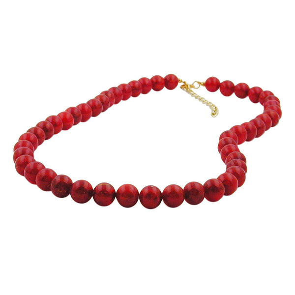 Kette 10mm Kunststoffperlen johannisbeerrot-marmoriert 45cm