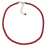 Kette, Perlen 6mm, weinrot-seide, 40cm