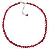 Kette, Perlen 6mm, weinrot-seide, 40cm