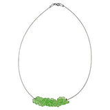 Kette Drahtkette Blumenperlen hellgrün-transparent Kunststoffperlen 40cm