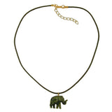 Kette, kleiner Elefant, oliv-marmor